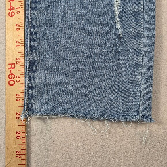 Judy Blue Jeans Womens 7/28 Blue Denim Boyfriend Fit Distressed Stretch Mid - Picture 14 of 16